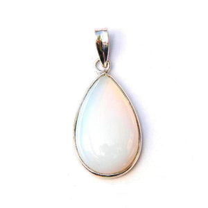 925 Sterling Silver Double Framed Teardrop Gemstone Pendant.