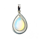 925 Sterling Silver Outline Teardrop Gemstone Pendant