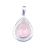 925 Sterling Silver Outline Teardrop Gemstone Pendant