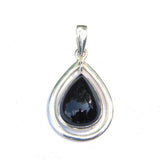 925 Sterling Silver Outline Teardrop Gemstone Pendant