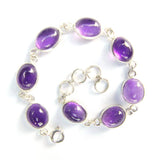 925 Sterling Silver Oval Gemstone Bracelet