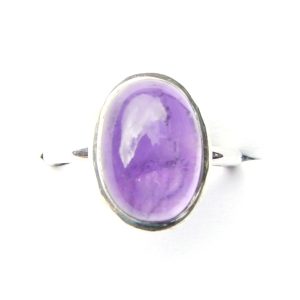 925 Sterling Silver Medium Oval Gemstone Ring