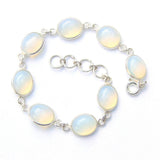 925 Sterling Silver Oval Gemstone Bracelet