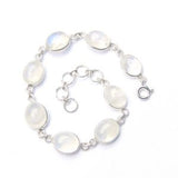 925 Sterling Silver Oval Gemstone Bracelet