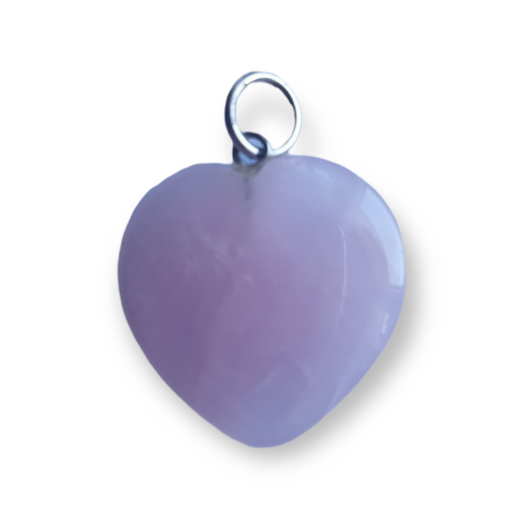 Large Rose Quartz Heart Gemstone Pendant