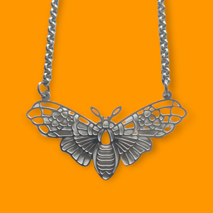 316L Stainless Steel Moth Necklace