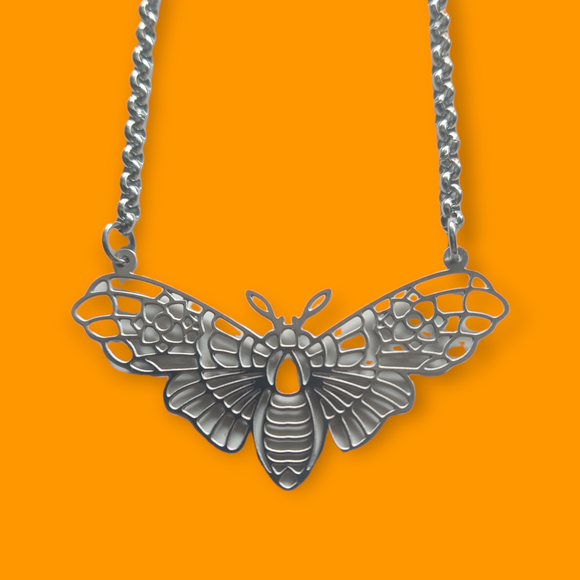 316L Stainless Steel Moth Necklace