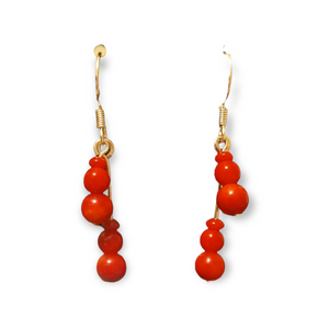 925 Sterling Silver Red Coral Earrings