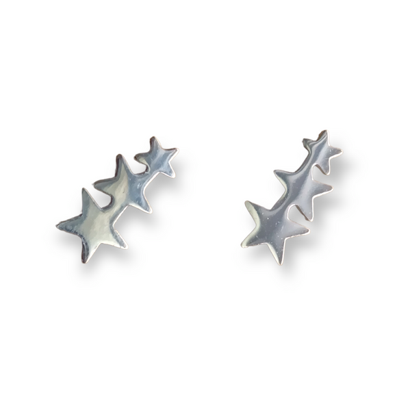 316L Stainless Steel Flat Triple Shooting Stars Studs