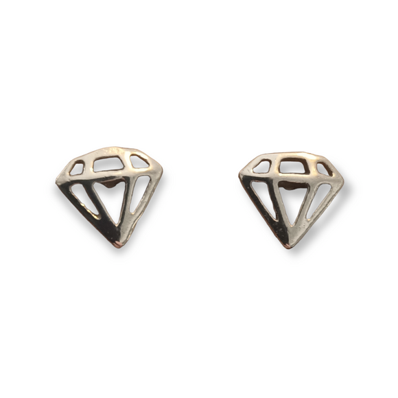 316L Stainless Steel Diamond Outline Studs