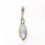 925 Sterling Silver Long Celtic Knot Marquise Gemstone Pendant.