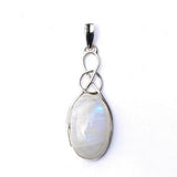 925 Sterling Silver Oval Celtic Knot Gemstone Pendant.