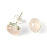 925 Sterling Silver Large Oval Gemstone Stud Earrings