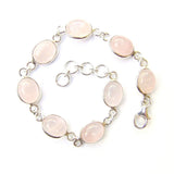 925 Sterling Silver Oval Gemstone Bracelet