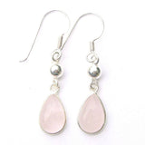 925 Sterling Silver Teardrop Gemstone Earrings with Sterling Silver Bead