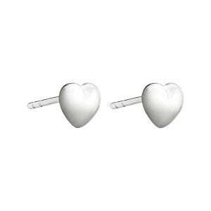 925 Sterling Silver 3D Heart Studs