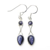 925 Sterling Silver Slim Goddess Gemstone Earrings