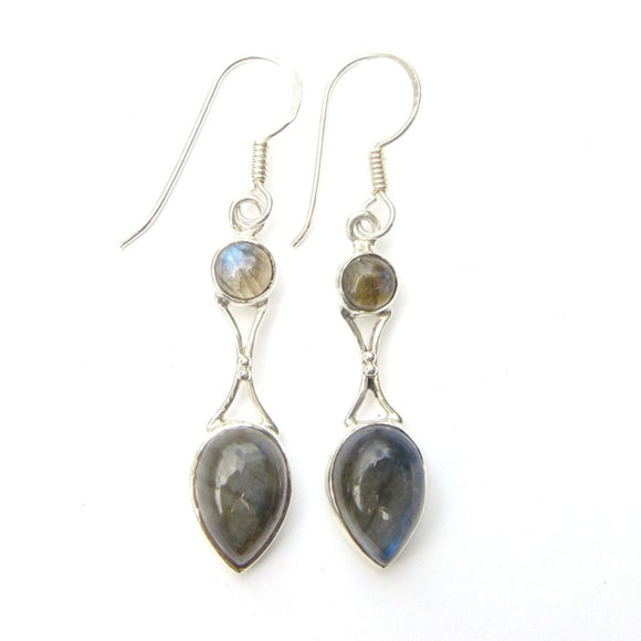 925 Sterling Silver Slim Goddess Gemstone Earrings