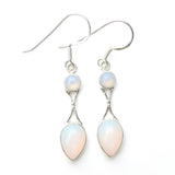 925 Sterling Silver Slim Goddess Gemstone Earrings