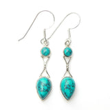 925 Sterling Silver Slim Goddess Gemstone Earrings