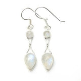 925 Sterling Silver Slim Goddess Gemstone Earrings