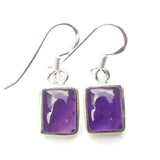 925 Sterling Silver Rectangular Gemstone Earrings