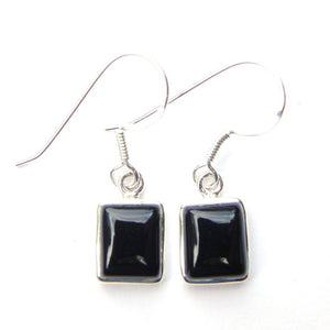 925 Sterling Silver Rectangular Gemstone Earrings