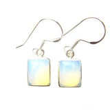 925 Sterling Silver Rectangular Gemstone Earrings