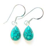 925 Sterling Silver Small Teardrop Gemstone Earrings