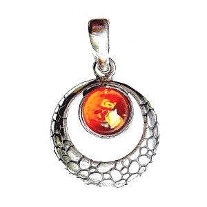 Crescent Nebula Amber Pendant