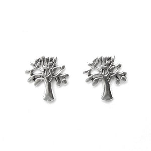 925 Sterling Silver Large Tree Stud Earrings