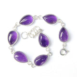 925 Sterling Silver Teardrop Gemstone Bracelet