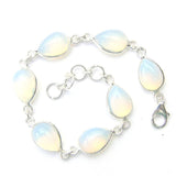 925 Sterling Silver Teardrop Gemstone Bracelet