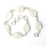 925 Sterling Silver Teardrop Gemstone Bracelet