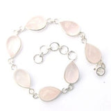 925 Sterling Silver Teardrop Gemstone Bracelet