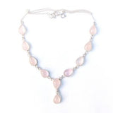 925 Sterling Silver Teardrop Gemstone Necklace