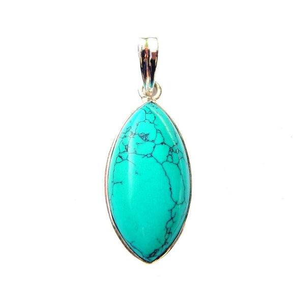 925 Sterling Silver Large Marquise Gemstone Pendant
