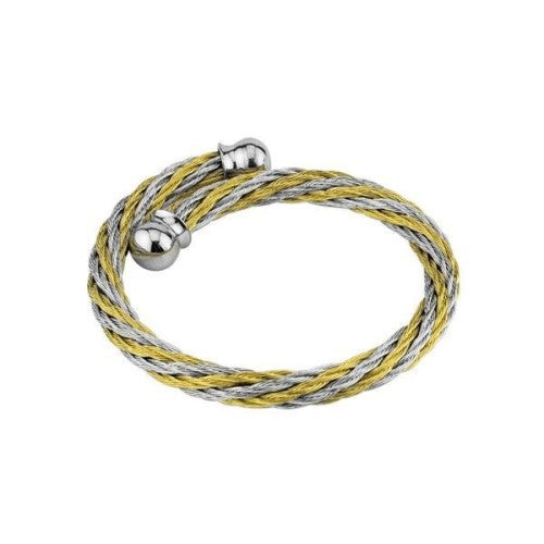 316L Stainless Steel/Gold Anodised Twisted Wire Bracelet